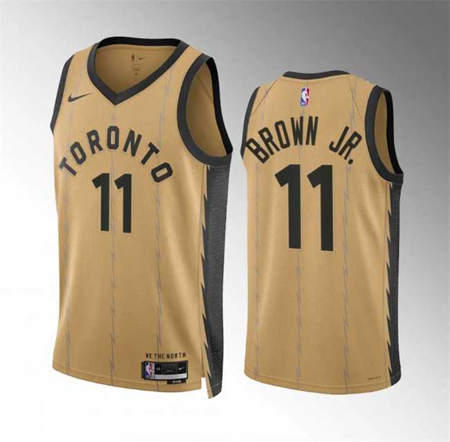 Men's Toronto Raptors #11 Bruce Brown Jr Gold 2023-24 City Edition Stitched Basketball Jersey Dzhi,We sell and wholesale Men's Toronto Raptors #11 Bruce Brown Jr Gold 2023-24 City Edition Stitched Basketball Jersey Dzhi on line form chian!